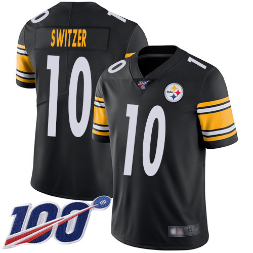 Youth Pittsburgh Steelers Football 10 Limited Black Ryan Switzer Home 100th Season Vapor Untouchable Nike NFL Jersey